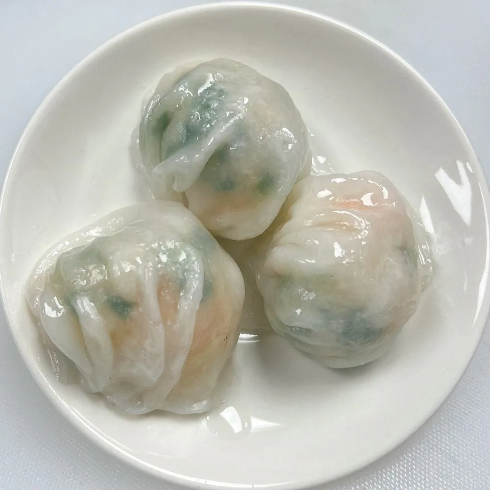 Transparent dumplings with shrimp and chives at D&D Dim Sum Bakery, a Chinese Restaurant in Elk Grove
